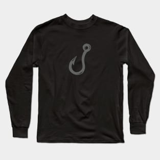 Gray Fish Hook Long Sleeve T-Shirt